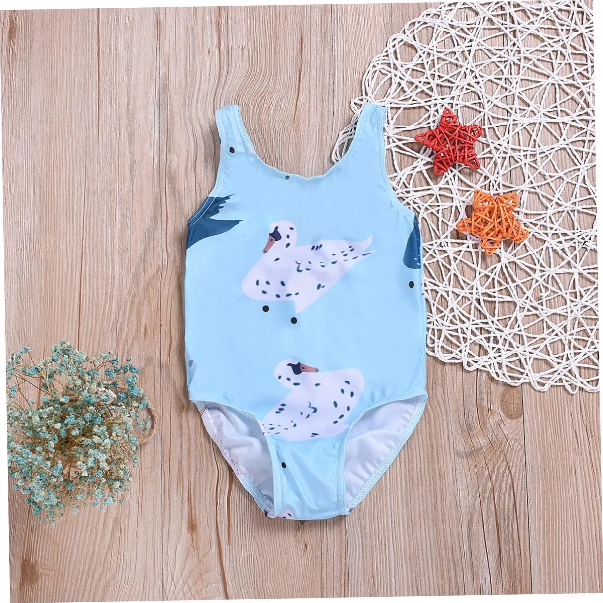 2pcs One Piece Swim Suits Girls Swimming Suits Girl Swimsuits Blue Swimwear for Girls Kid Swimsuit Summer Swimwear Cartoon One-Piece Swimsuit Child Girl One Piece Swimsuit