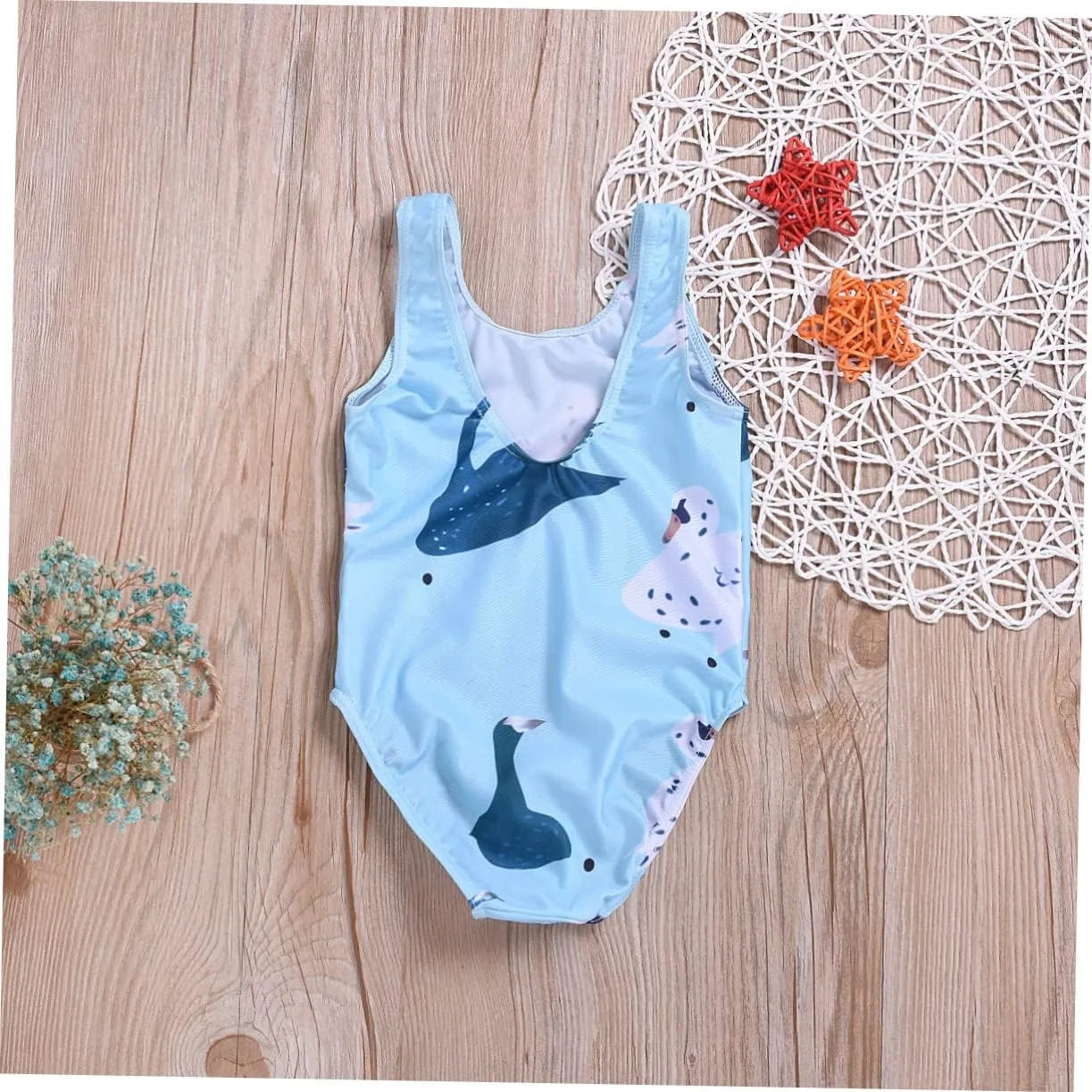 2pcs One Piece Swim Suits Girls Swimming Suits Girl Swimsuits Blue Swimwear for Girls Kid Swimsuit Summer Swimwear Cartoon One-Piece Swimsuit Child Girl One Piece Swimsuit