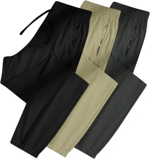 3 Pack Beeswan Pants for Women Stretch Plus Size Comfy Pant Drawstring Hiking Golf Beeswan Pants with Pockets