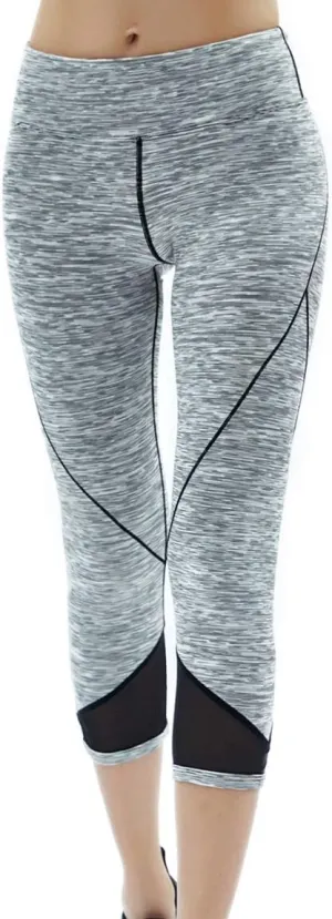 Akaeys Mesh Hip Push Up Capri Legging for Women High Waist Workout Running Gym Leggings