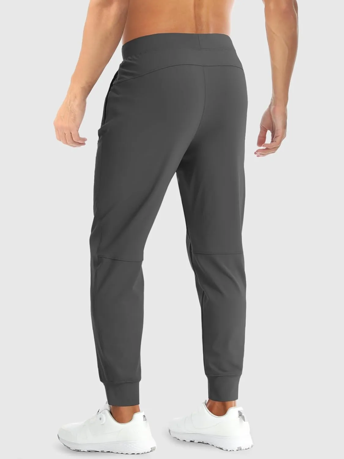 Aolesy Men's Joggers Sweatpants with Zipper Pockets Lightweight Stretch Athletic Gym Pants for Workout, Running, Golf