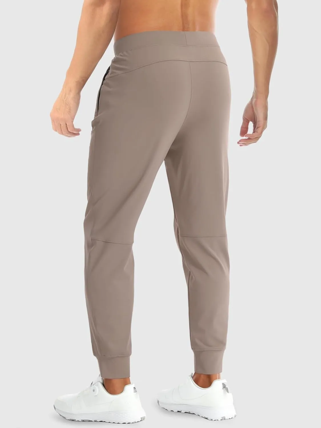Aolesy Men's Joggers Sweatpants with Zipper Pockets Lightweight Stretch Athletic Gym Pants for Workout, Running, Golf