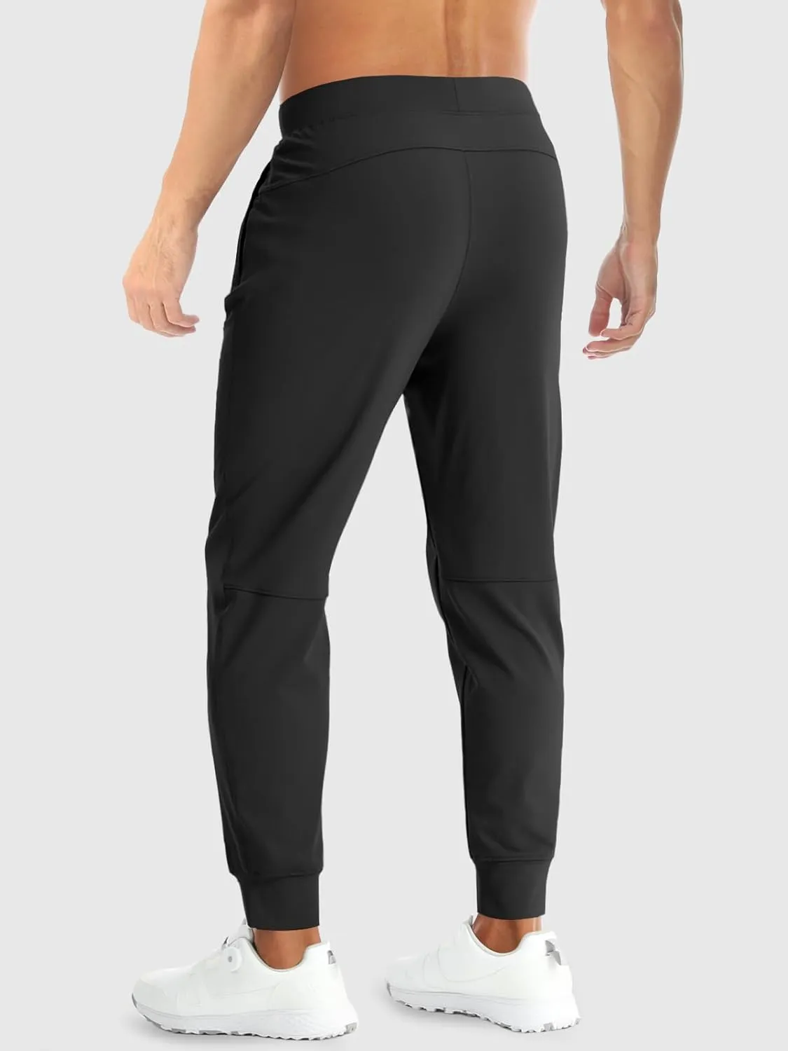 Aolesy Men's Joggers Sweatpants with Zipper Pockets Lightweight Stretch Athletic Gym Pants for Workout, Running, Golf
