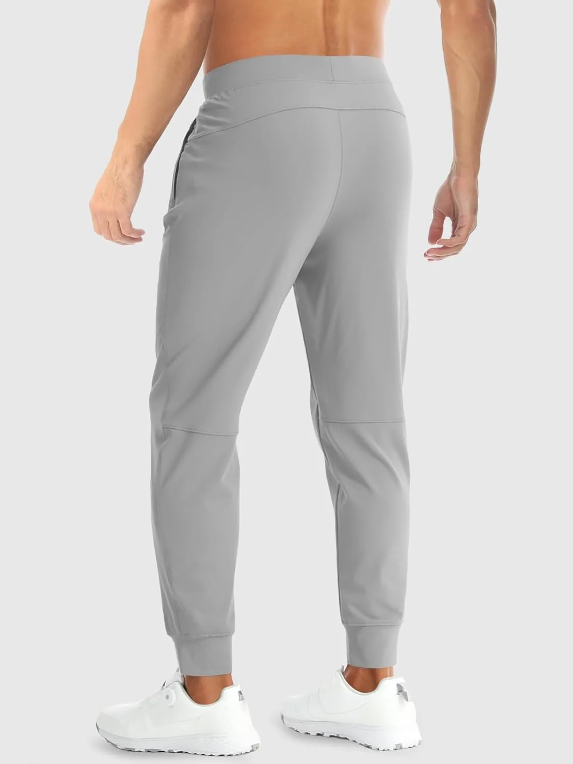 Aolesy Men's Joggers Sweatpants with Zipper Pockets Lightweight Stretch Athletic Gym Pants for Workout, Running, Golf