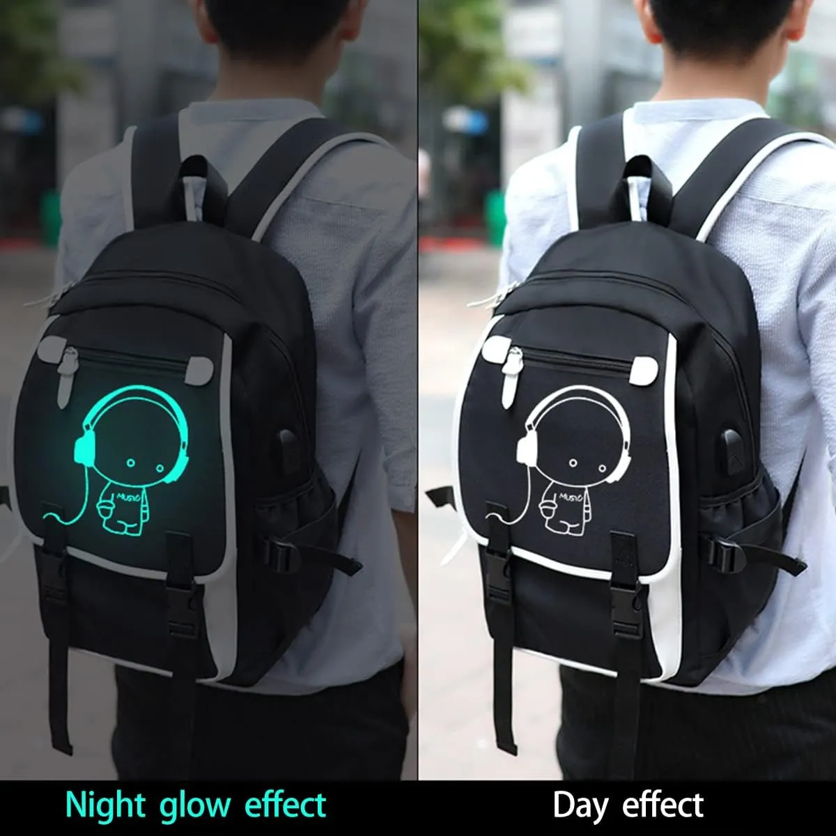 Asge Large 3 Piece Backpack Set - Boys & Girls Teenage Reflective Waterproof School Satchel for Travel & Outdoor