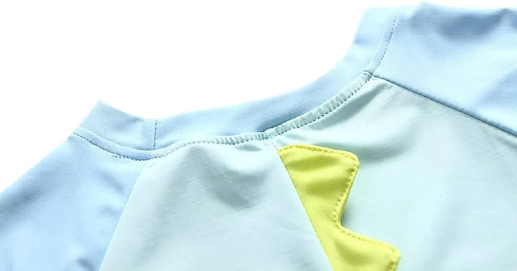 Baby Toddler Boys Two Pieces Swimsuit Set Swimwear Dinosaur Bathing Suit Rash Guards with Hat UPF 50 