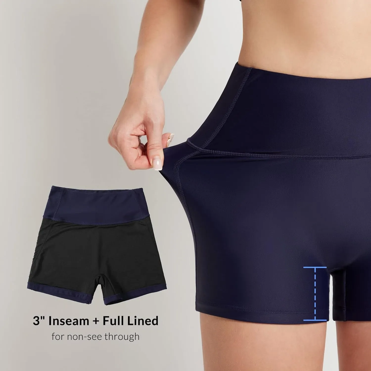 baleaf Women's 3"/5"/6"/8" High Waisted Swim Shorts Tummy Control Swimsuits Bottoms Modest Board Shorts UPF 50 