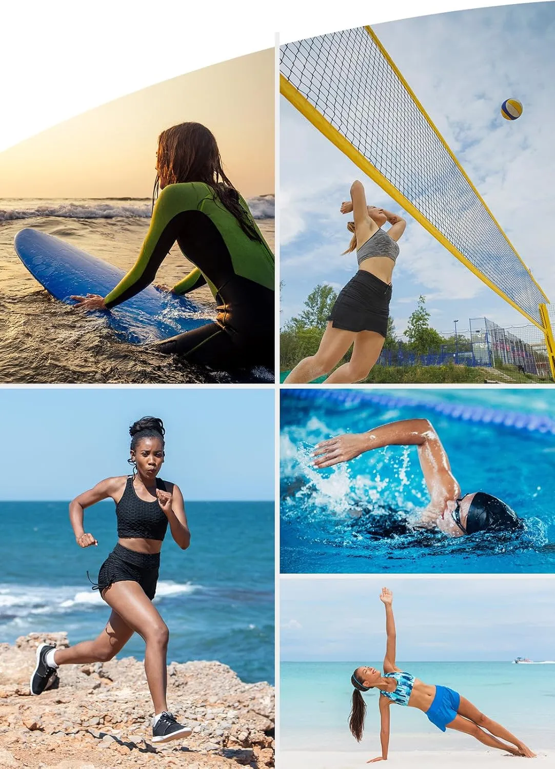 baleaf Women's 3"/5"/6"/8" High Waisted Swim Shorts Tummy Control Swimsuits Bottoms Modest Board Shorts UPF 50 
