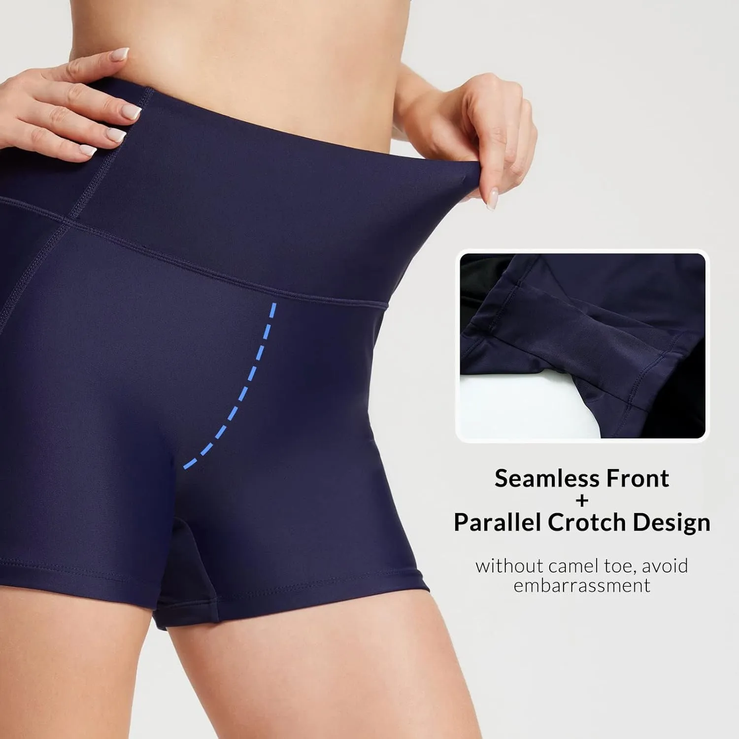 baleaf Women's 3"/5"/6"/8" High Waisted Swim Shorts Tummy Control Swimsuits Bottoms Modest Board Shorts UPF 50 