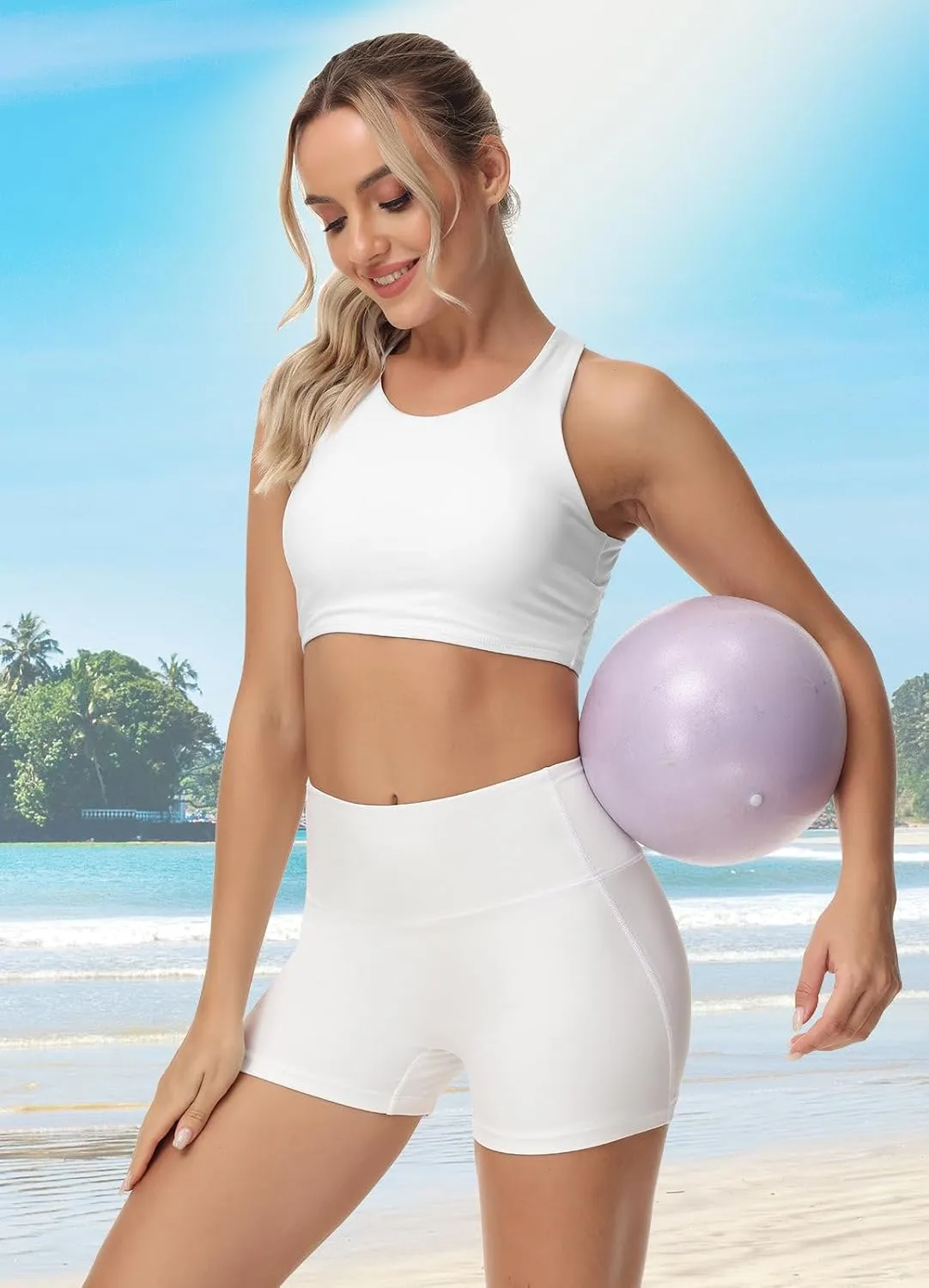 baleaf Women's 3"/5"/6"/8" High Waisted Swim Shorts Tummy Control Swimsuits Bottoms Modest Board Shorts UPF 50 