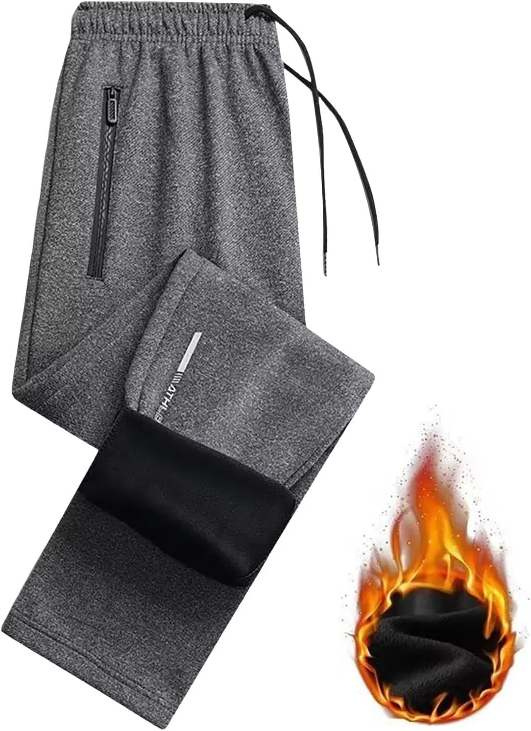 BIFUTON Fleece Lined Pants Men,Men's Thick Winter Pants Heavyweight Warm Sherpa Lined Athletic Jogger Sweatpants with Pockets