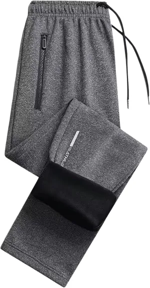 BIFUTON Fleece Lined Pants Men,Men's Thick Winter Pants Heavyweight Warm Sherpa Lined Athletic Jogger Sweatpants with Pockets