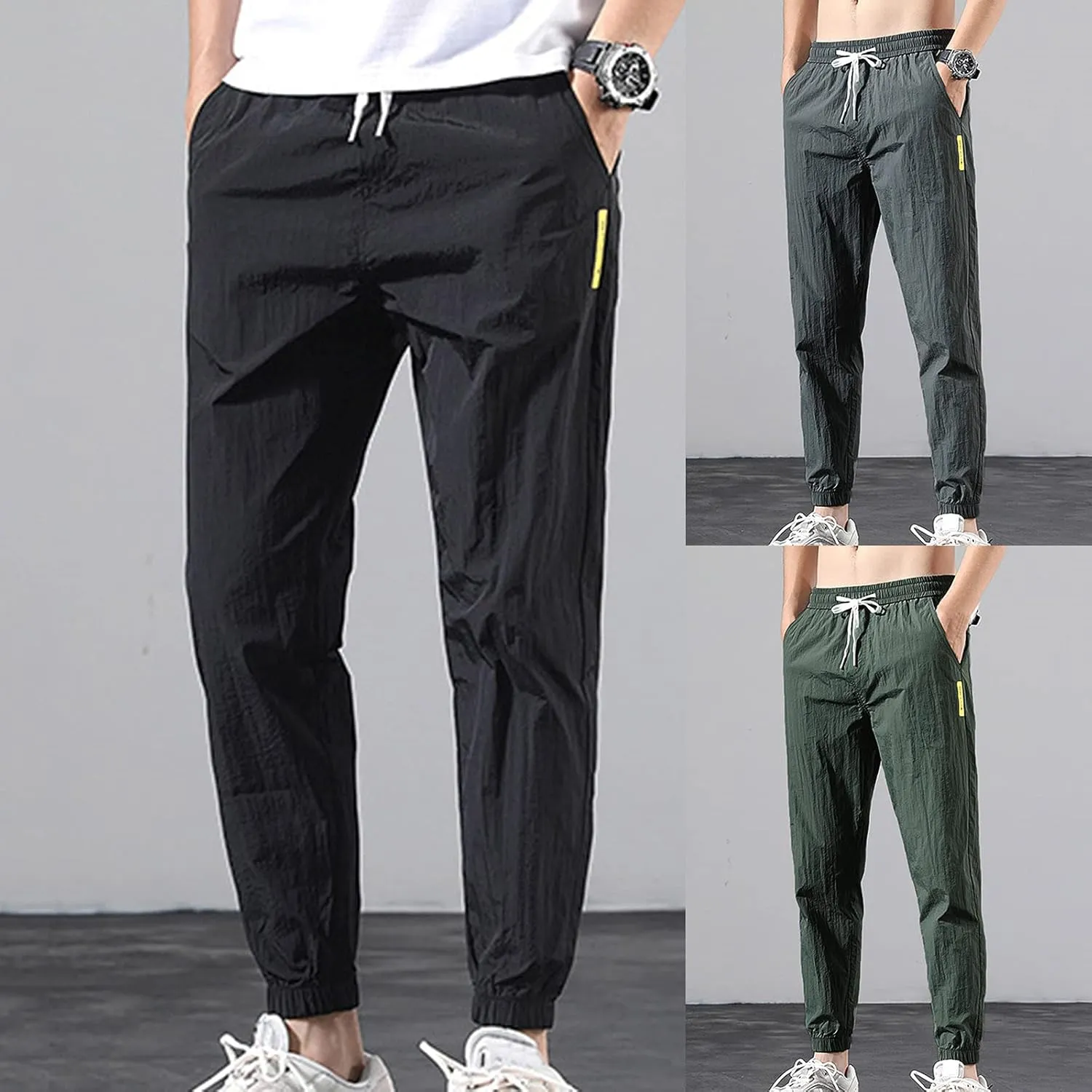 BIFUTON Sweat Pants for Men 2 Pack,Joggers for Men Slim Fit Gym Athletic Sweatpants Drawstring Hiking Pants with Pockets