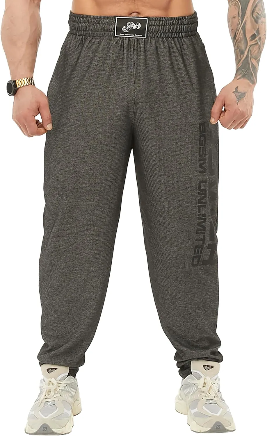 BIG SAM SPORTSWEAR COMPANY Men's Baggy Sweatpants with Pockets, Oldschool Loose Fit Gym Pants