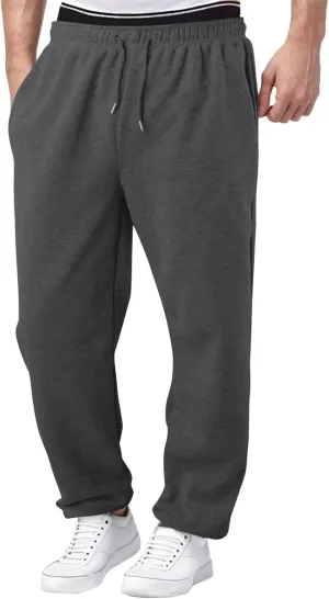 Black Cargo Pants Men Baggy Sweatpants for Men Mens Heavyweight Drawstring Cargo Sweatpants Loose Fit Athletic Gym Pants