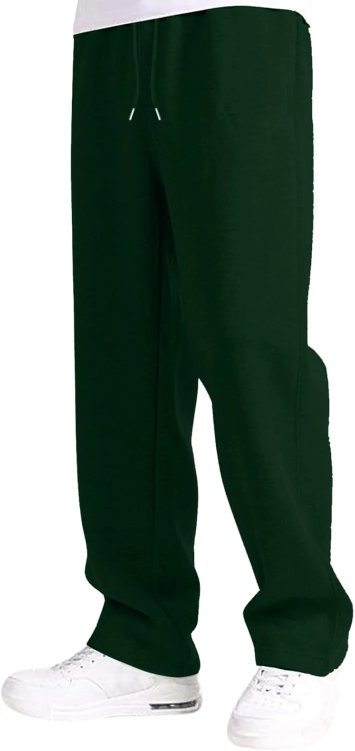 Black Cargo Pants Men Baggy Sweatpants for Men Mens Heavyweight Drawstring Cargo Sweatpants Loose Fit Athletic Gym Pants
