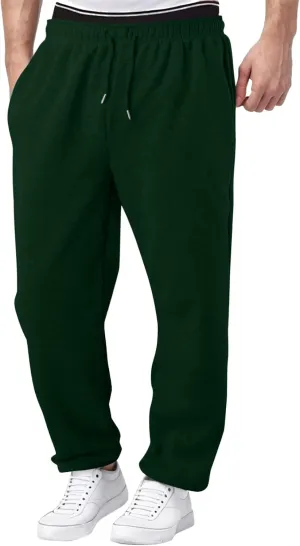Black Cargo Pants Men Baggy Sweatpants for Men Mens Heavyweight Drawstring Cargo Sweatpants Loose Fit Athletic Gym Pants