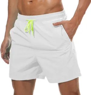 Board Shorts Without Liner Men's Swim Trunks 5 Inch Inseam Quick Dry Swimming Shorts for Men Beach