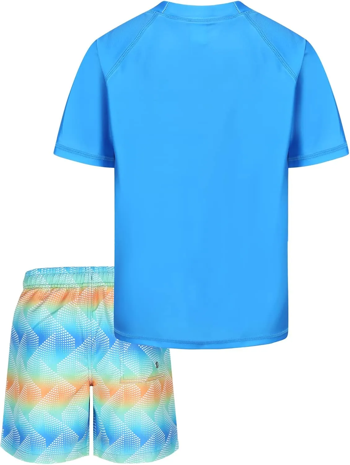 Boys Rash Guard Set for Kids Boys 2 Piece Short Sleeve Swim Shirts with Trunks Quick Dry Bathing Suits Swim Set