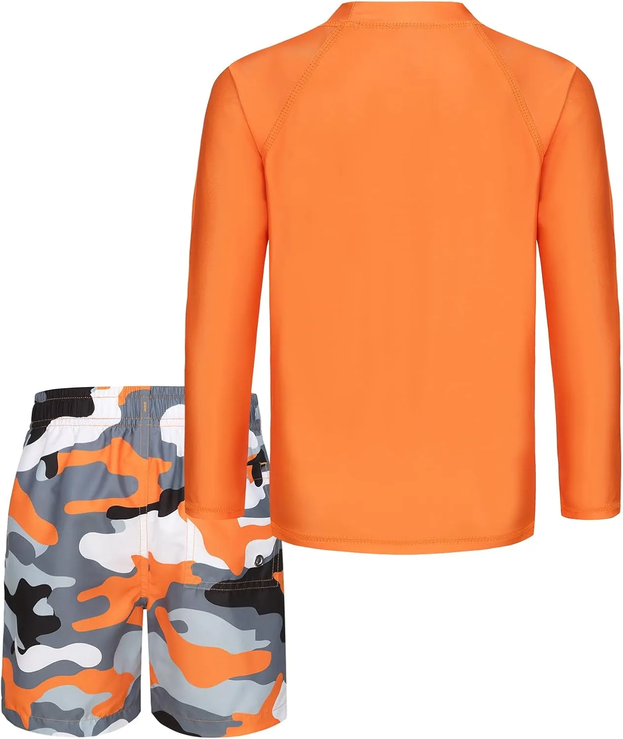 Boys Two Piece Rash guard Swimsuits Set with Swim Trunk Kids Long Sleeve Bathing Suit Swimwear Set