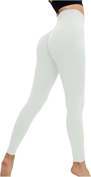 Butt Lifting Leggings for Women High Waist Tummy Control Soft Solid Slim Yoga Gym Pants Elastic Compression Leggings