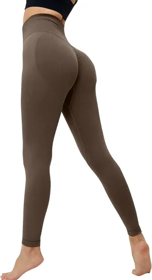 Butt Scrunch Workout Leggings for Women, Butt Lifting High Waisted Gym Yoga Pants with Tummy Control