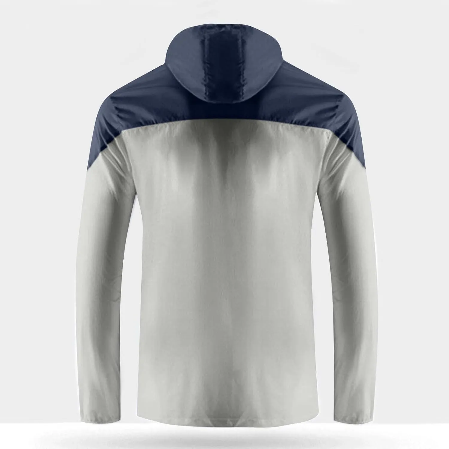 Cambkatl Men's Sun Protection Hoodies Colorblock Full Zip Long Sleeve Loose Summer Lightweight Outdoor Sunscreen Shirts