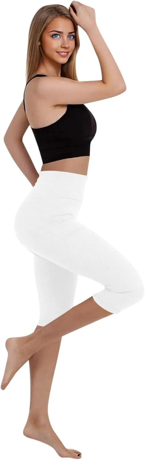 Capri Leggings for Women High Waisted Stretch Slim Fit Casual Athletic Yoga Pants Workout Exercise Lounge Bottoms