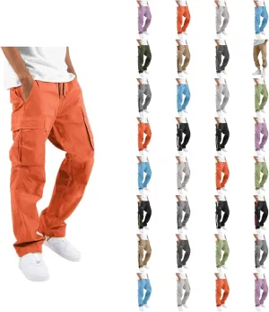 Cargo Pants for Men, Mens Cargo Pants Casual Joggers Athletic Pants Cotton Loose Straight Sweatpants with Pockets