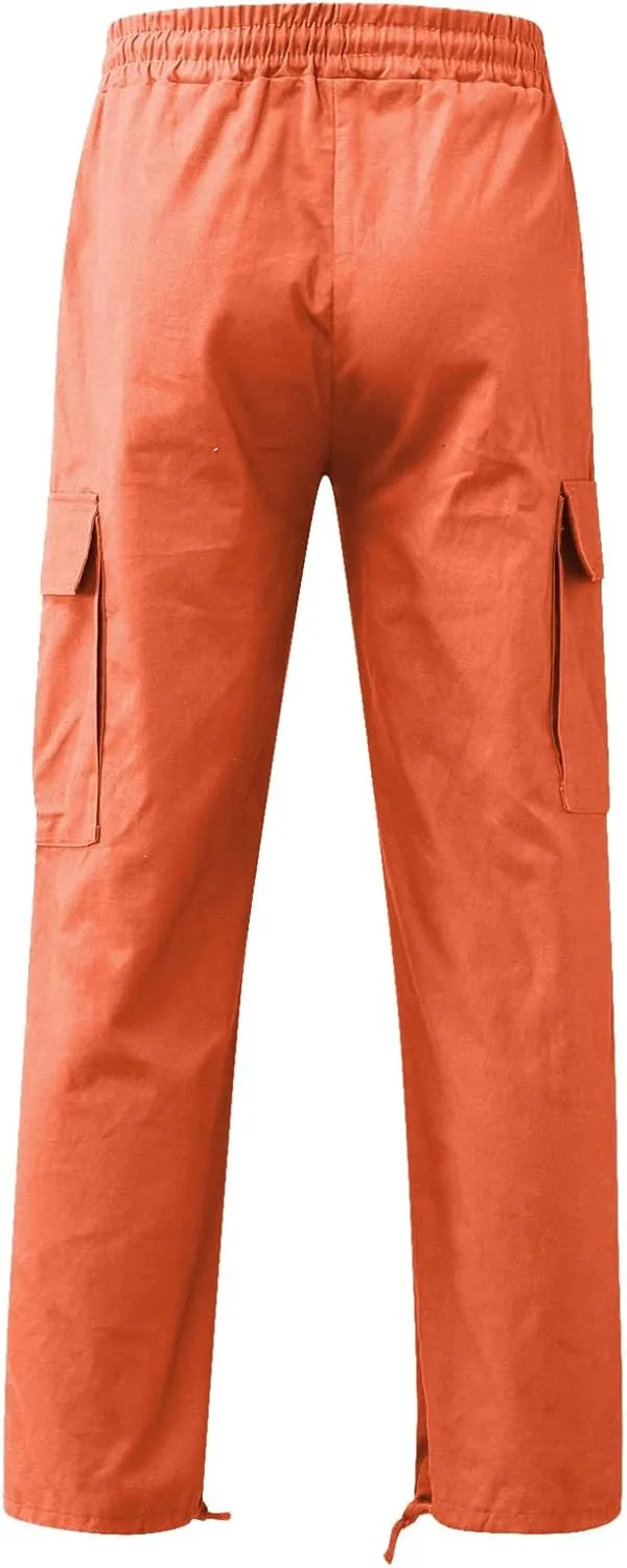 Cargo Pants for Men, Mens Cargo Pants Casual Joggers Athletic Pants Cotton Loose Straight Sweatpants with Pockets