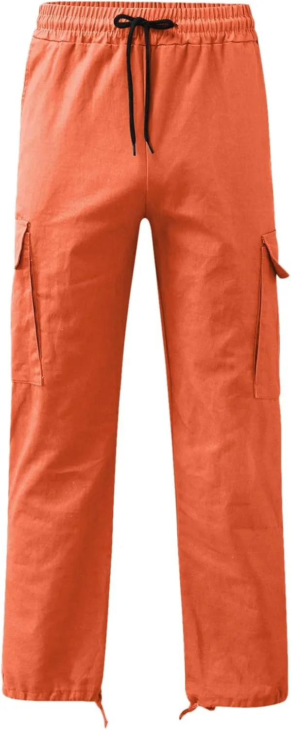 Cargo Pants for Men, Mens Cargo Pants Casual Joggers Athletic Pants Cotton Loose Straight Sweatpants with Pockets