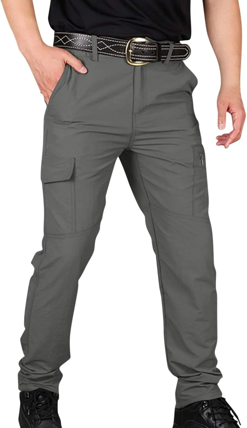 Cargo Pants for Men, Tactic Pants for Men Work Hiking Water Resistant Ripstop Flex Lightweight Outdoor Trousers
