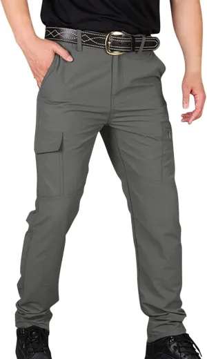 Cargo Pants for Men, Tactic Pants for Men Work Hiking Water Resistant Ripstop Flex Lightweight Outdoor Trousers