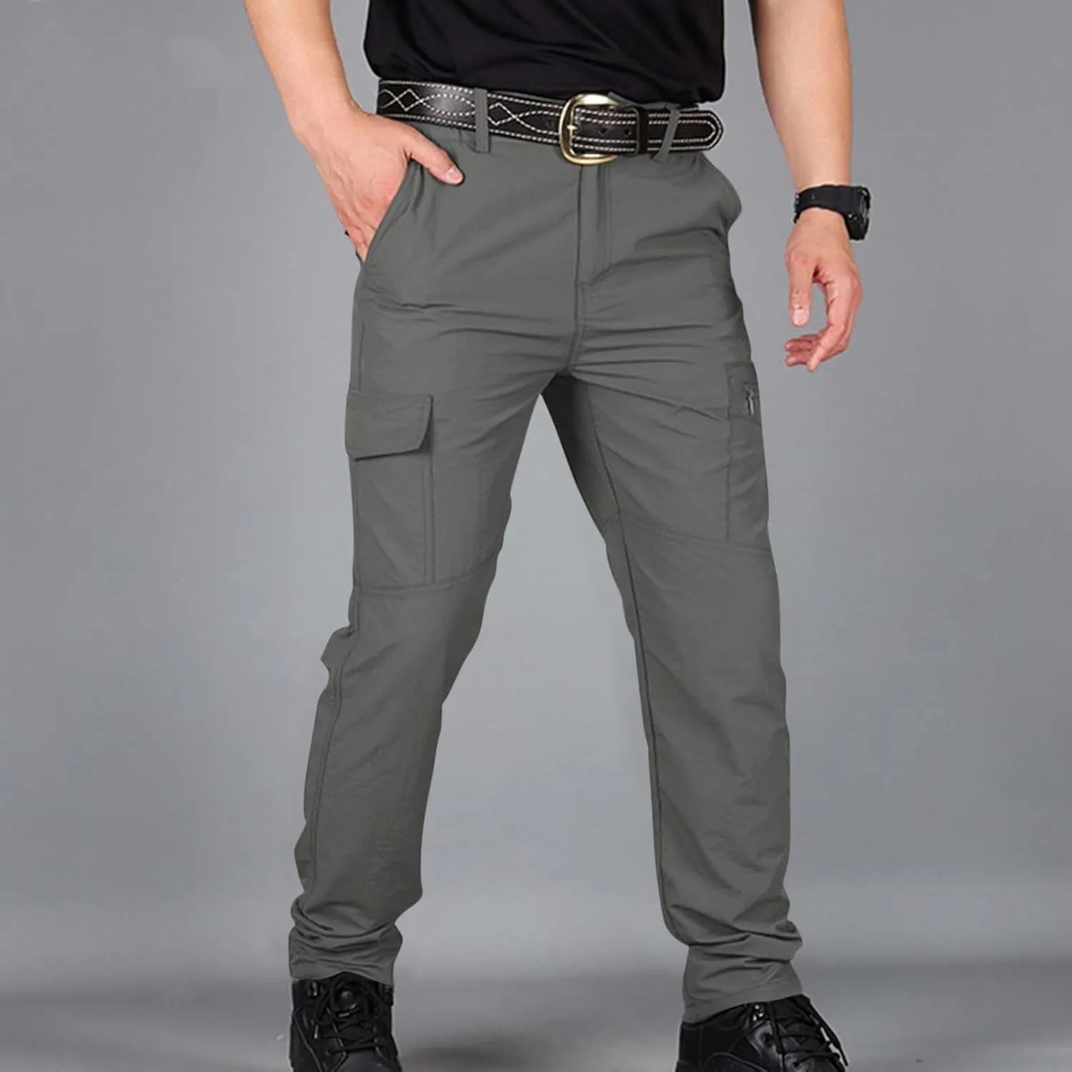 Cargo Pants for Men, Tactic Pants for Men Work Hiking Water Resistant Ripstop Flex Lightweight Outdoor Trousers