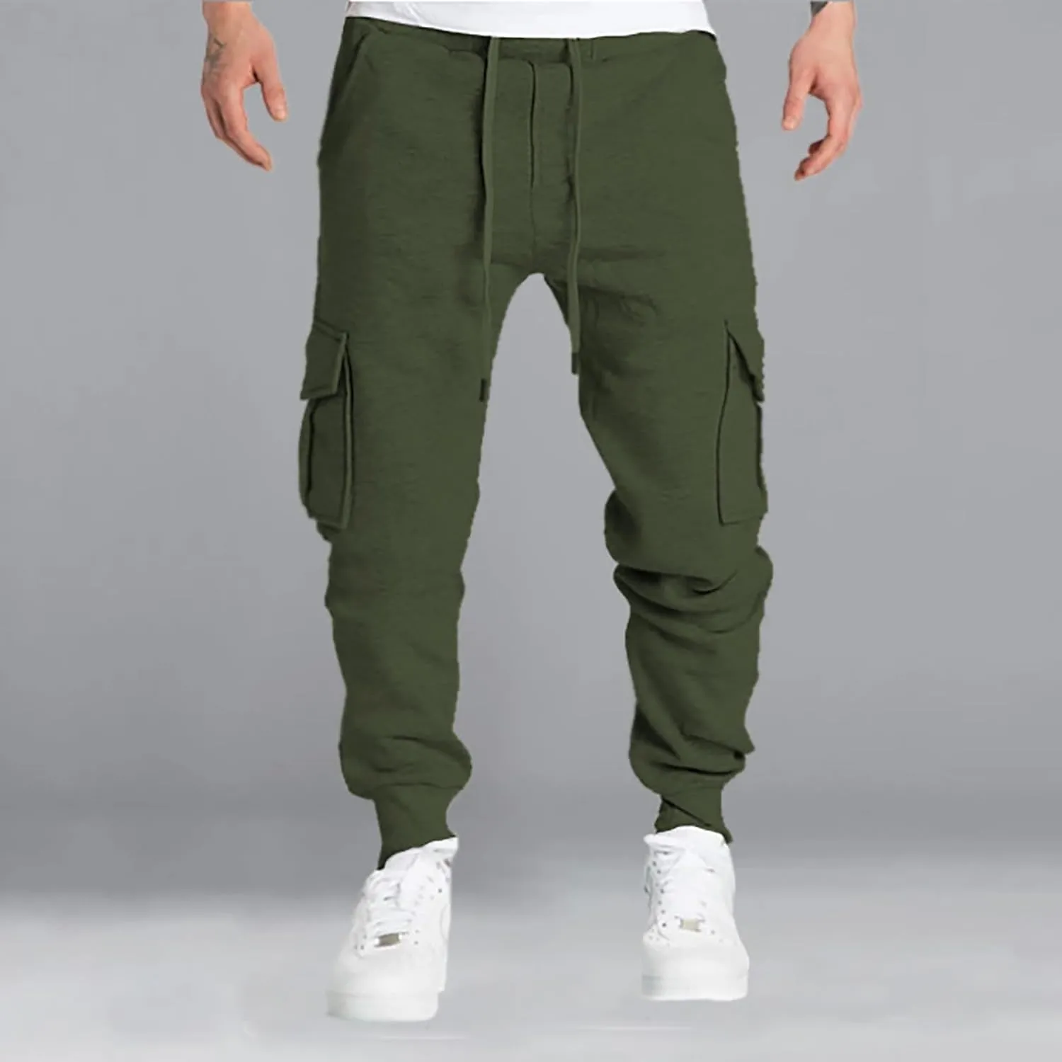 Cargo Pants for Men Wide Leg Multi Pockets Mens Pants Classic Cotton Casual Work Hiking Relaxed Fit Pants
