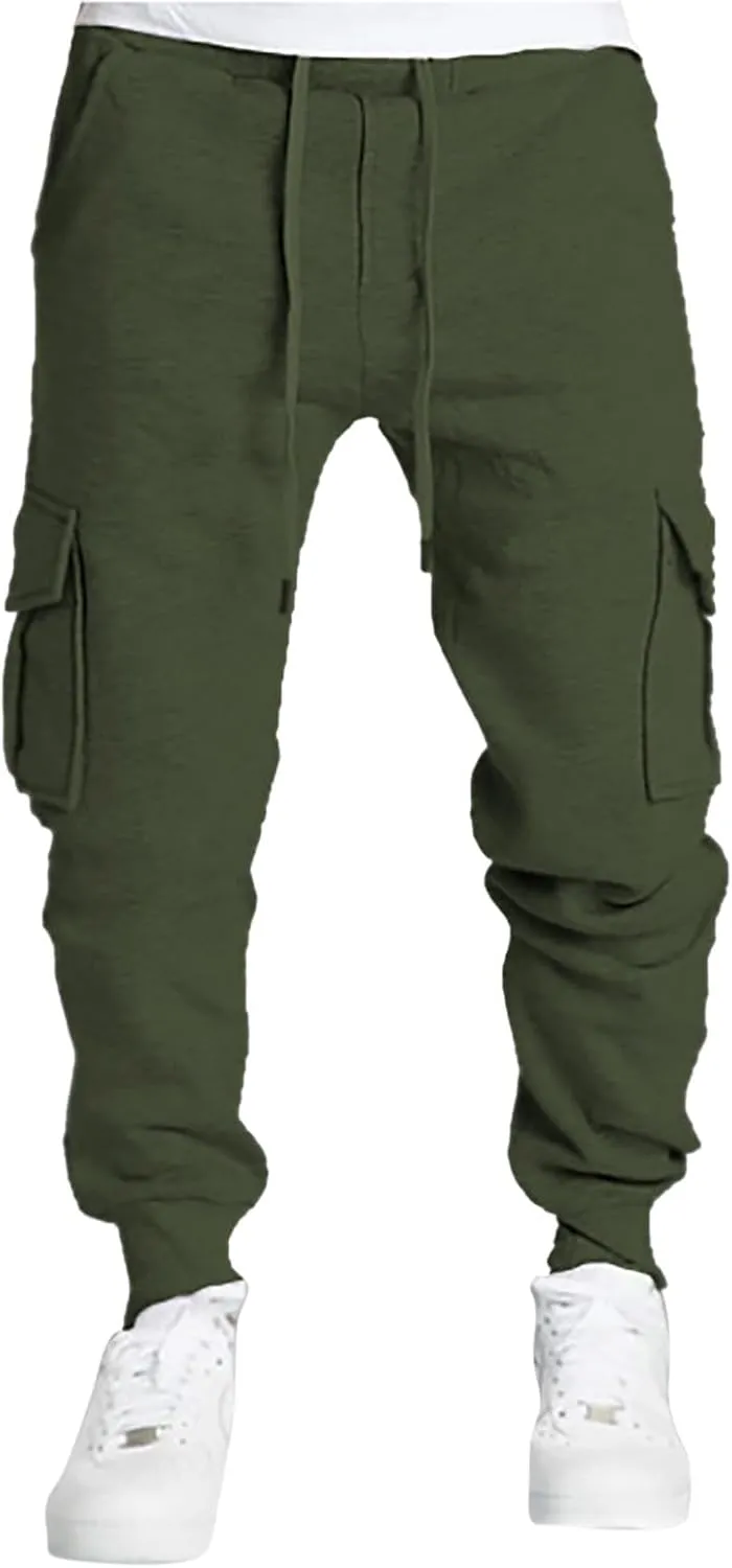 Cargo Pants for Men Wide Leg Multi Pockets Mens Pants Classic Cotton Casual Work Hiking Relaxed Fit Pants