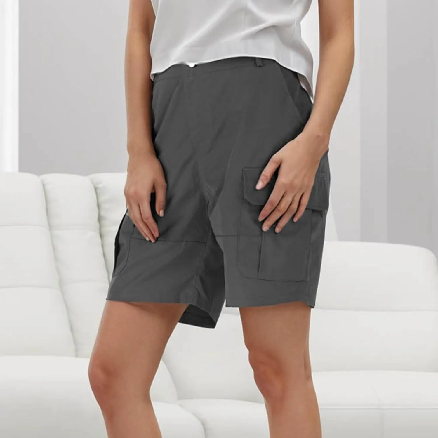 Cargo Shorts for Women Casual Summer Pants Chino Shorts Lightweight Sport Shorts Elastic Waist Boxer Short Yoga Short