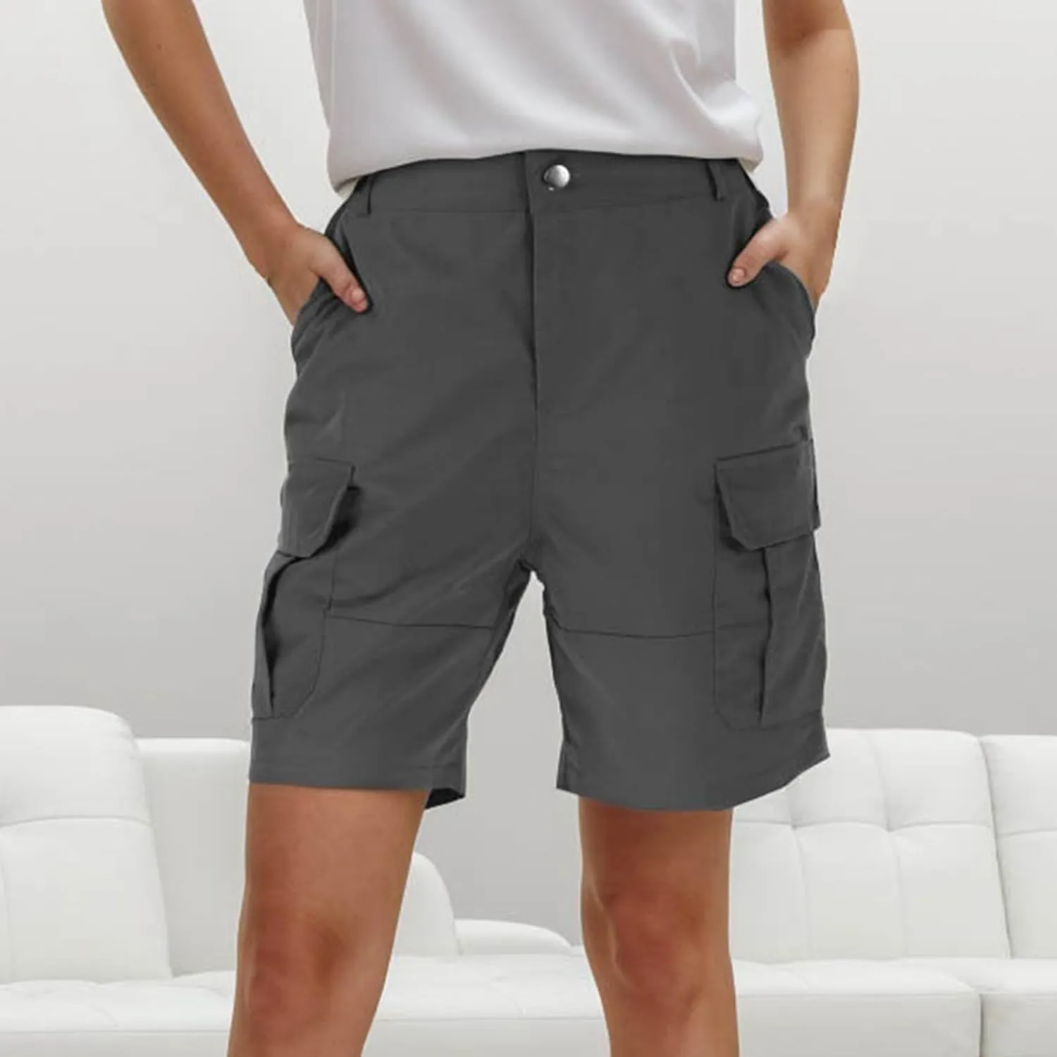 Cargo Shorts for Women Casual Summer Pants Chino Shorts Lightweight Sport Shorts Elastic Waist Boxer Short Yoga Short