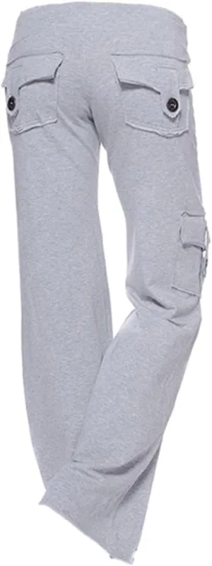 Cargo Yoga Pants for Women High Waisted Wide Leg Pants Workout Gym Pants Multi Pocket Cargo Pants Trousers