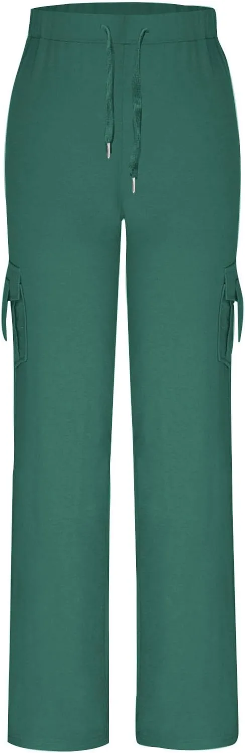 Cargo Yoga Pants for Women High Waisted Wide Leg Pants Workout Gym Pants Multi Pocket Cargo Pants Trousers