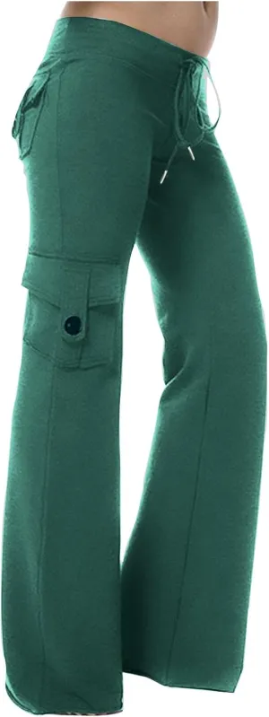 Cargo Yoga Pants for Women High Waisted Wide Leg Pants Workout Gym Pants Multi Pocket Cargo Pants Trousers