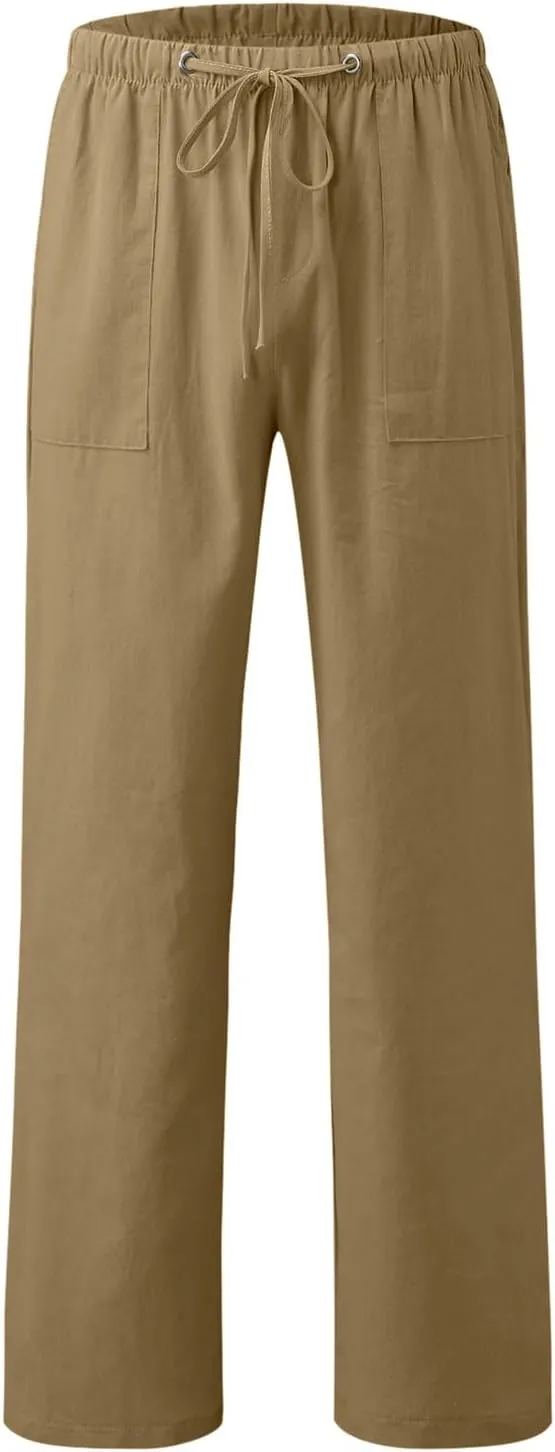 Casual Pants for Men Elastic Waist Athletic Running Active Joggers Loose Fit Drawstring Plus Size Sweatpants Trousers
