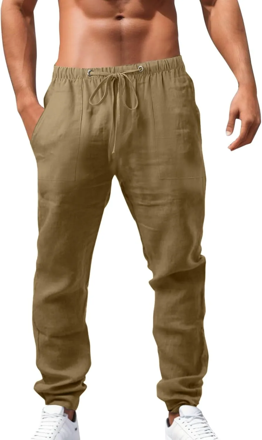 Casual Pants for Men Elastic Waist Athletic Running Active Joggers Loose Fit Drawstring Plus Size Sweatpants Trousers