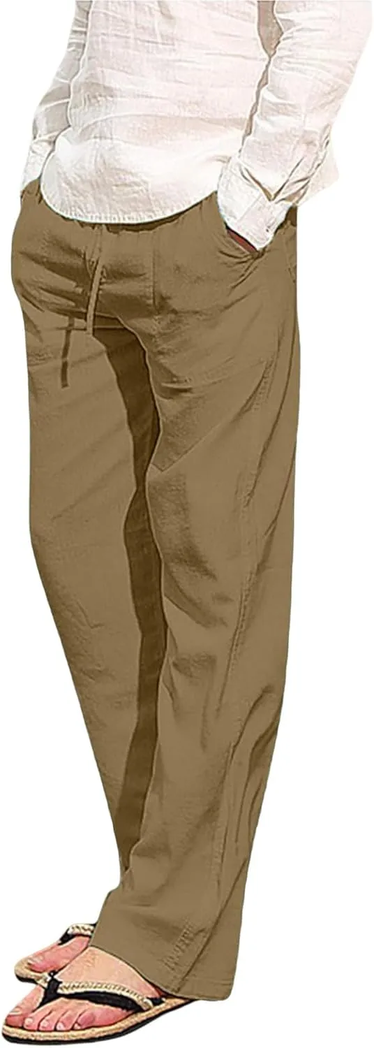 Casual Pants for Men Elastic Waist Athletic Running Active Joggers Loose Fit Drawstring Plus Size Sweatpants Trousers