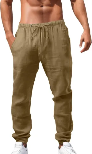 Casual Pants for Men Elastic Waist Athletic Running Active Joggers Loose Fit Drawstring Plus Size Sweatpants Trousers