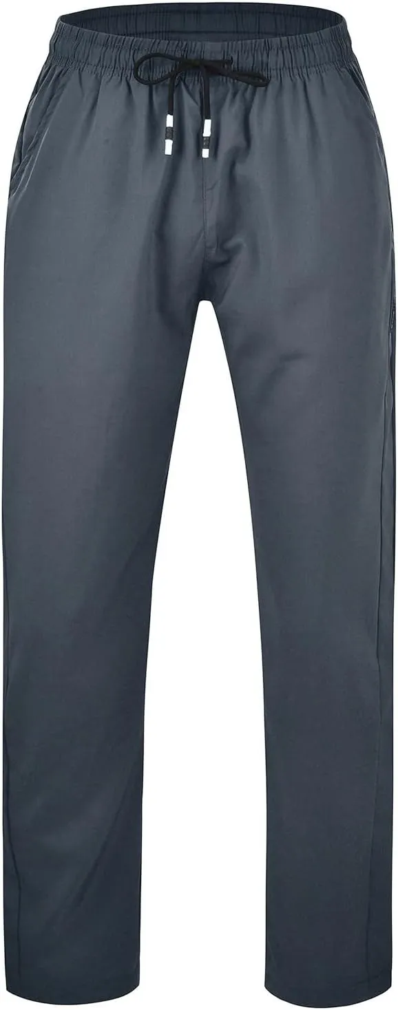 Casual Pants for Men Relaxed Fit Lightweight Drawstring Sweatpants Plus Size Elastic Waist Comfy Joggers Baggy Hiking Pants