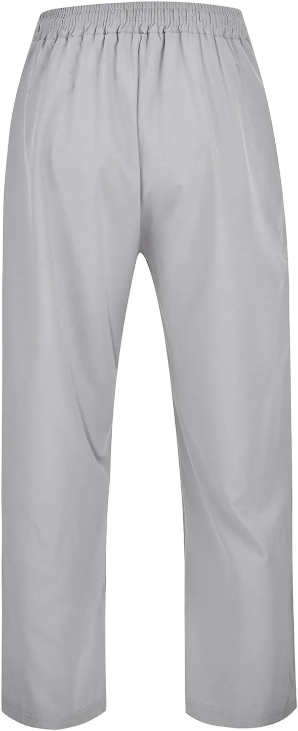 Casual Pants for Men Solid Drawstring Loose Fit Lightweight Straight Leg Pants Summer Comfort Workout Trousers