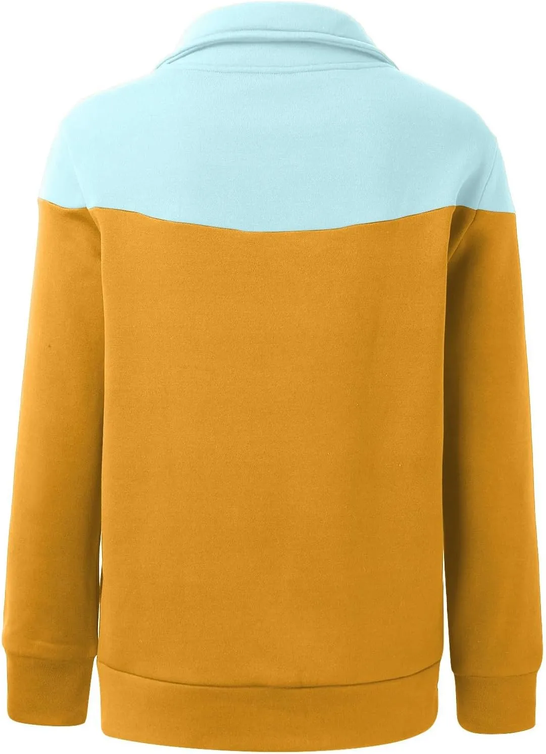 Casual Zip Up Hoodies for Women Patchwork Stand Collar Long Sleeve Sweatshirts Novelty Color Block Loose Fall Jackets