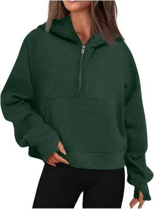 ChicCrate Half Zip Sweatshirt Women Quarter Zip Zip up Hoodie Jackets Winter Clothes Pullover 2025 Cowgirl Shirt