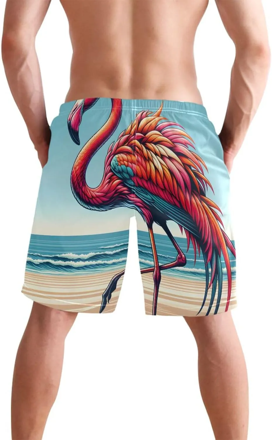 CHIFIGNO Abstract Swirls Black White Swimming Shorts Men, Small Swim Pants for Men, Swim Trunk for Men